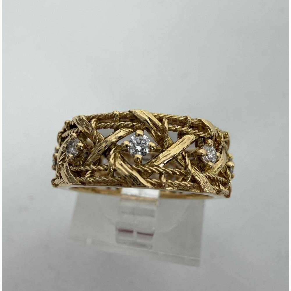 Dior My Dior Ring Diamond 18k Yellow Gold Open Filigree Work Design - Picture 4 of 6